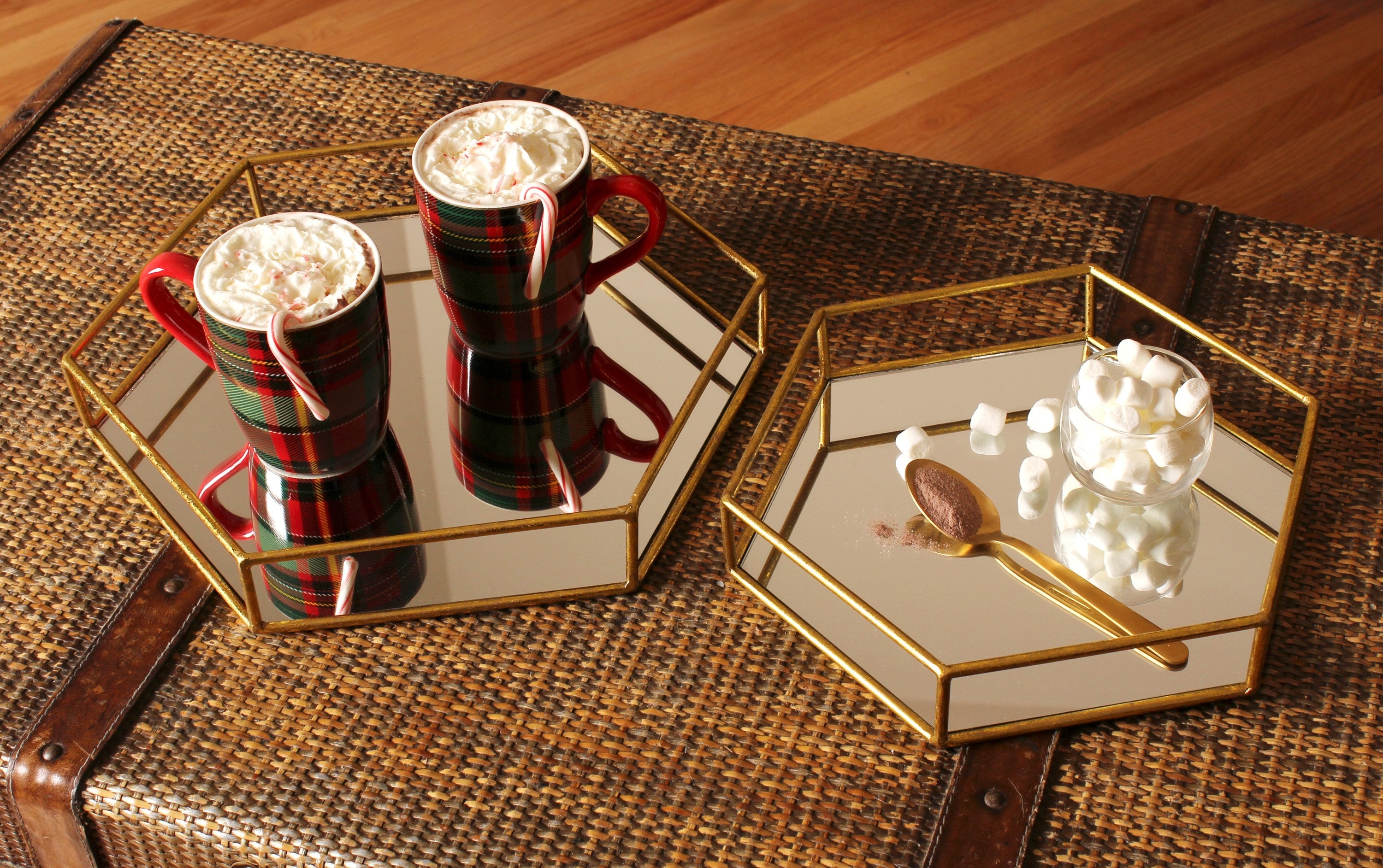Felicia Nesting Metal Mirrored Decorative Trays