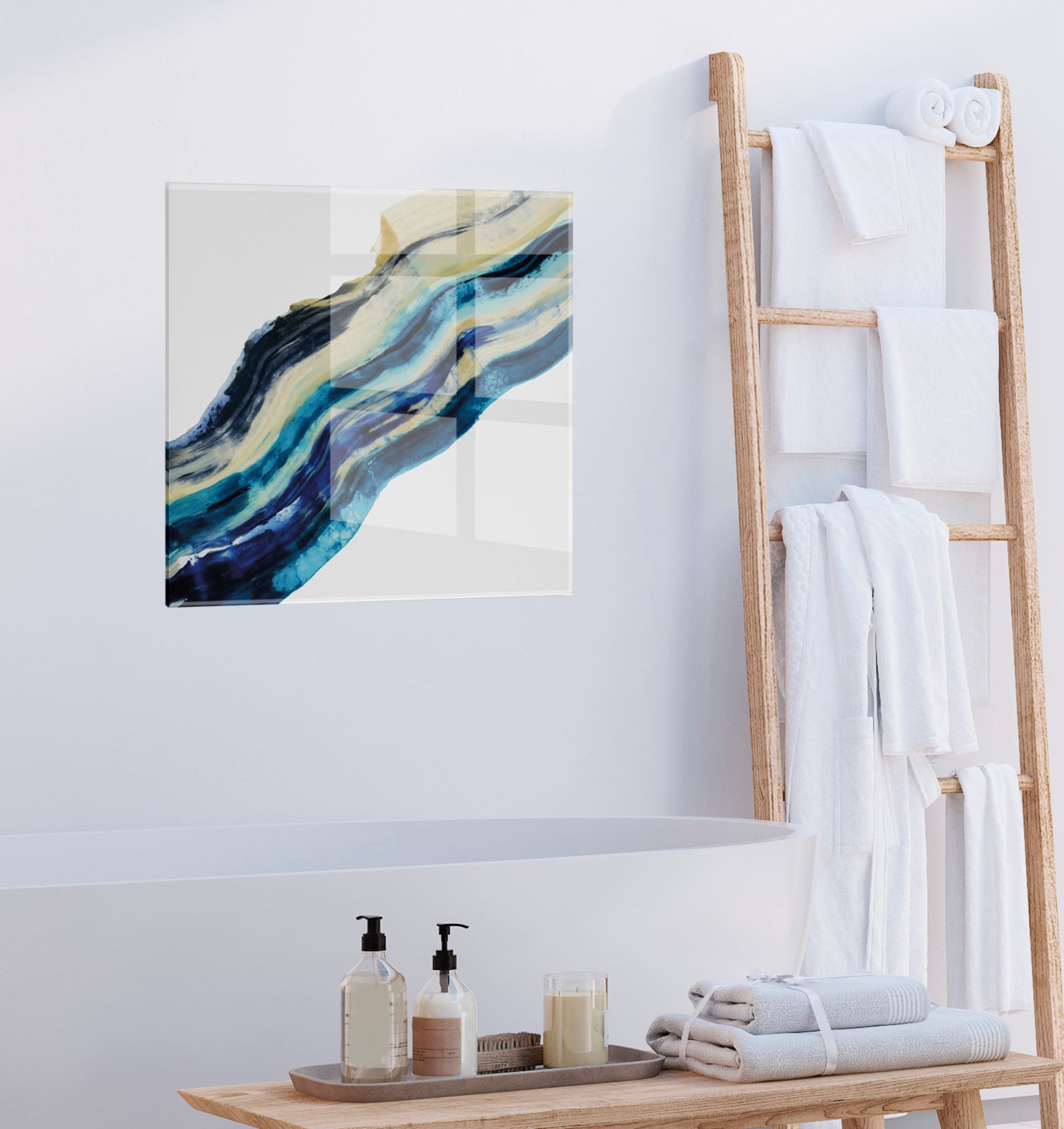 Wavy Lines Floating Acrylic Art by Amy Lighthall