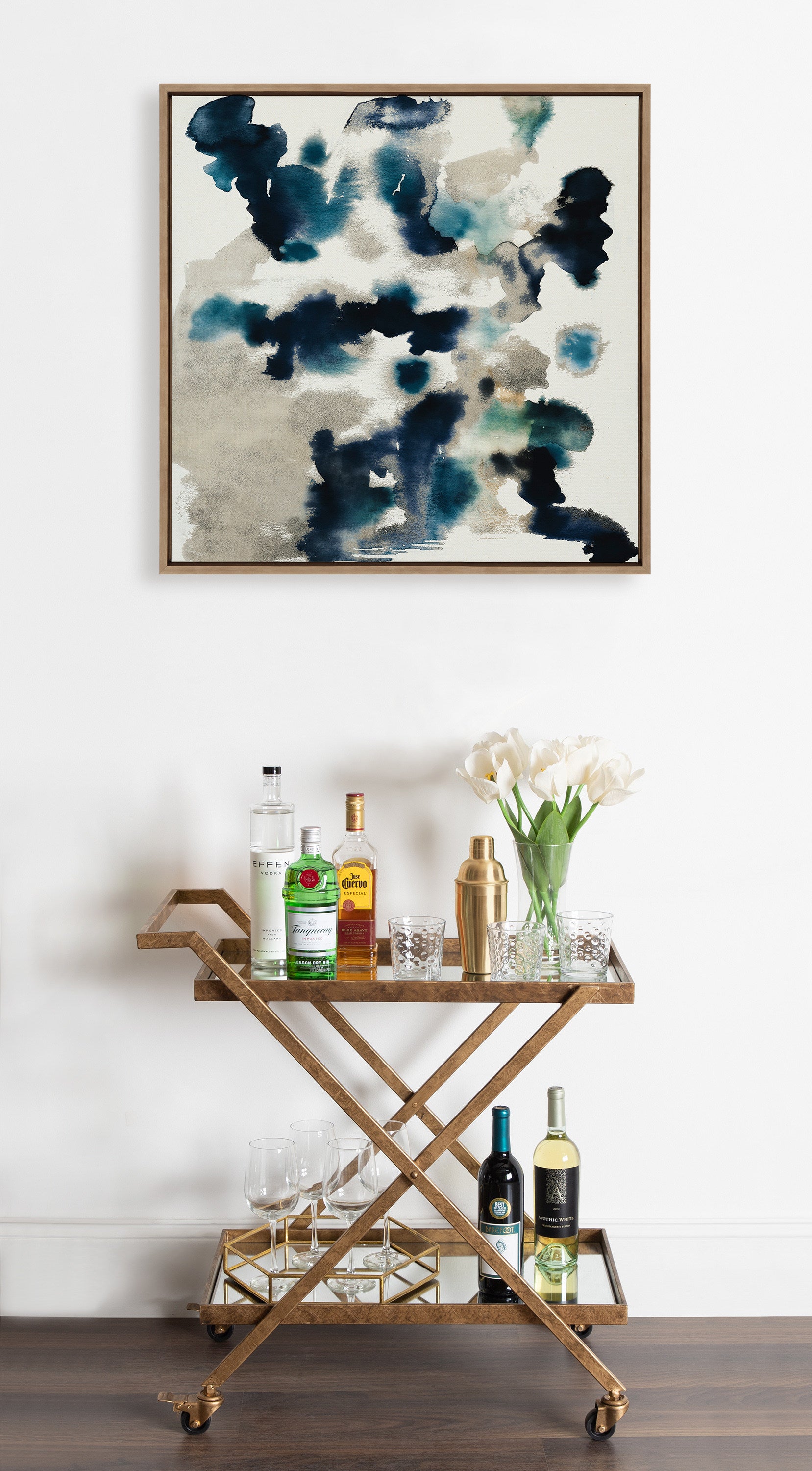 Sylvie Gilded Watercolor Framed Canvas by Amy Lighthall