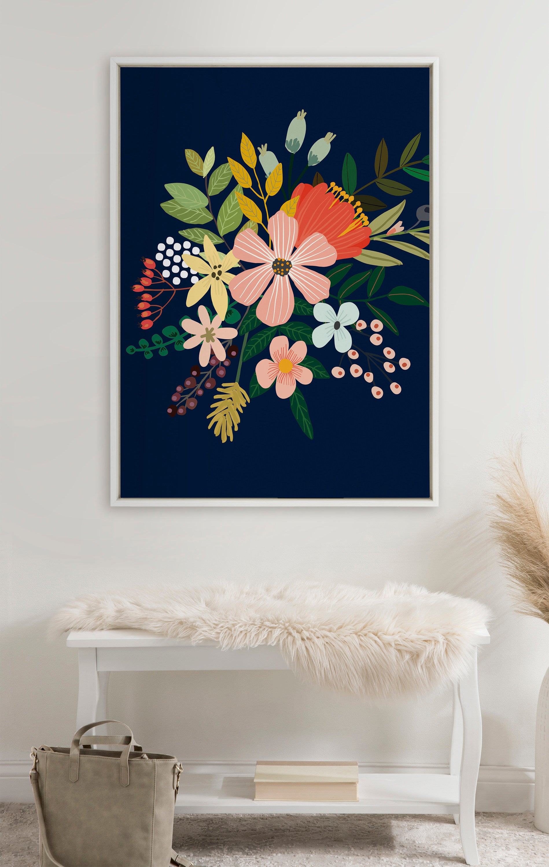 Sylvie Floralis C Framed Canvas by Mia Charro