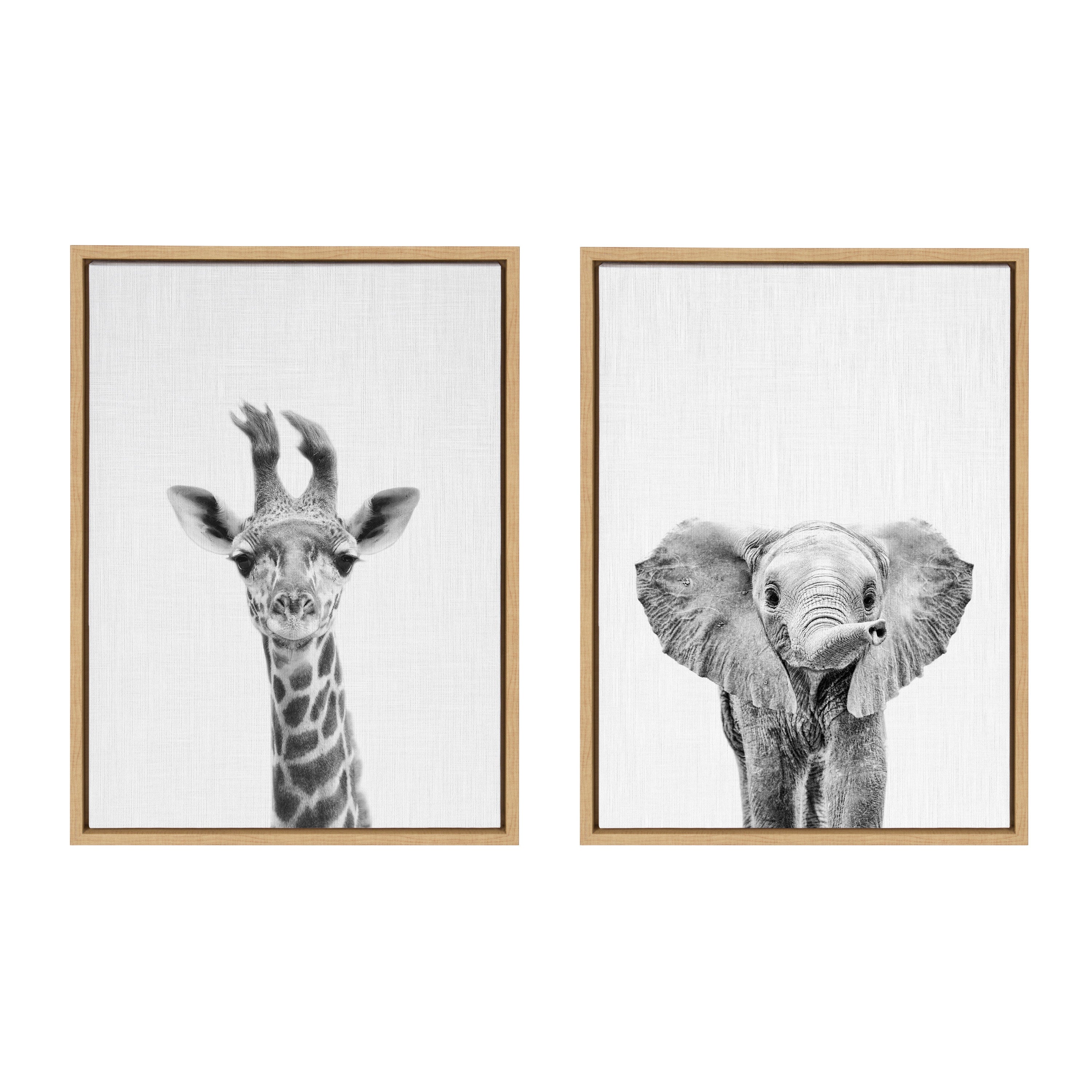 Giraffe and shop elephant wall art