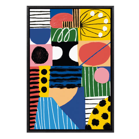 Sylvie MV Abstract Collage 2 Framed Canvas by Marcello Velho