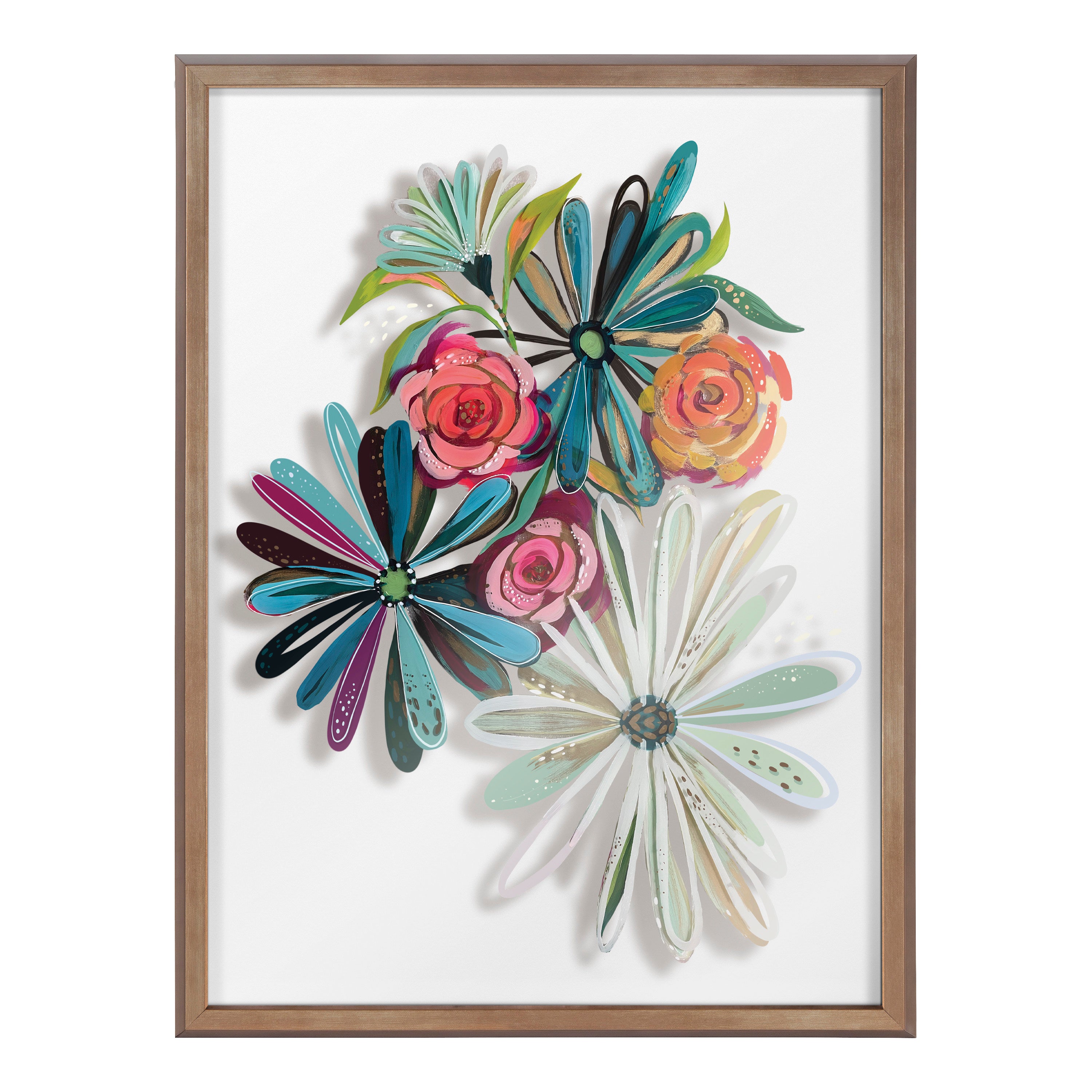 Blake Flowers on Glass 2 Whole Flowers Framed Printed Art by Jessi Raulet of Ettavee