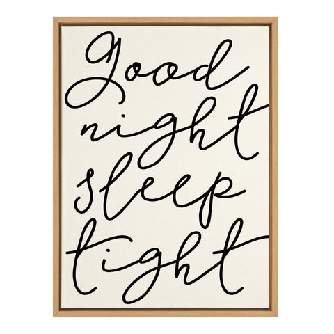 Sylvie Good Night Sleep Tight Framed Canvas by Maggie Price