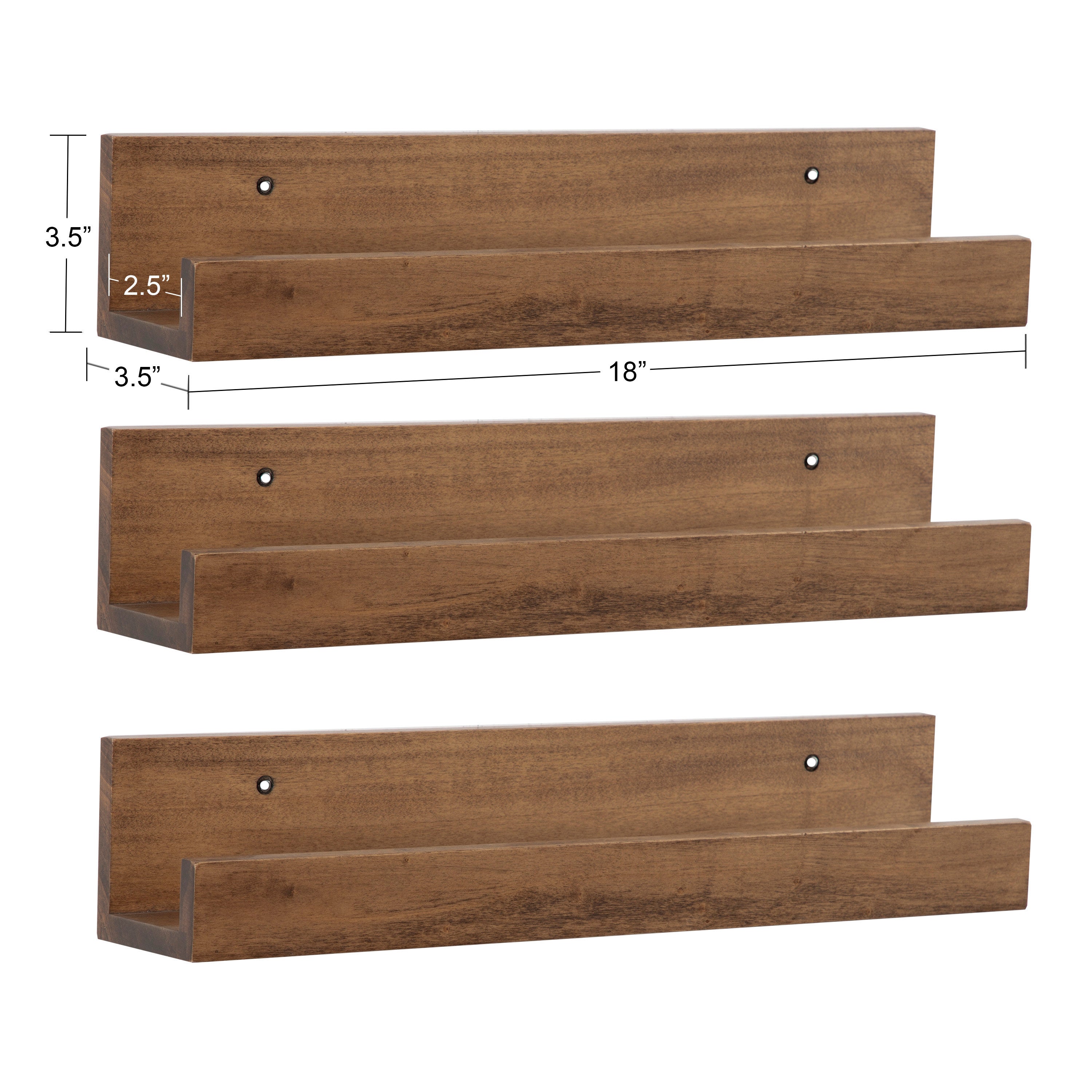Levie Wooden Picture Ledge Wall Shelf Set