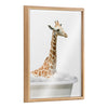 Blake Bathroom Bubble Bath Giraffe Framed Printed Glass by The Creative Bunch Studio