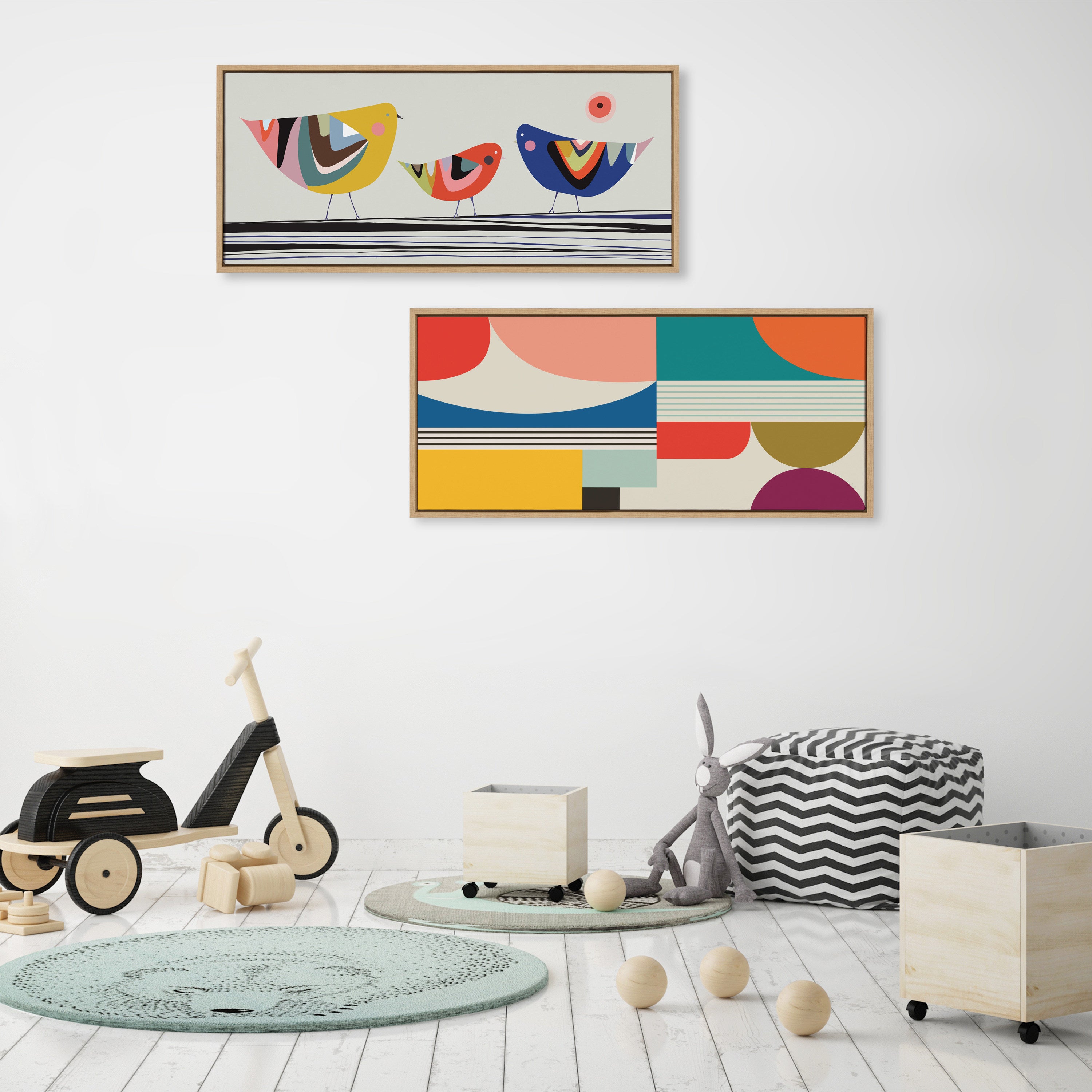 Sylvie Family Tree 3 Birds Framed Canvas by Rachel Lee of My Dream Wall