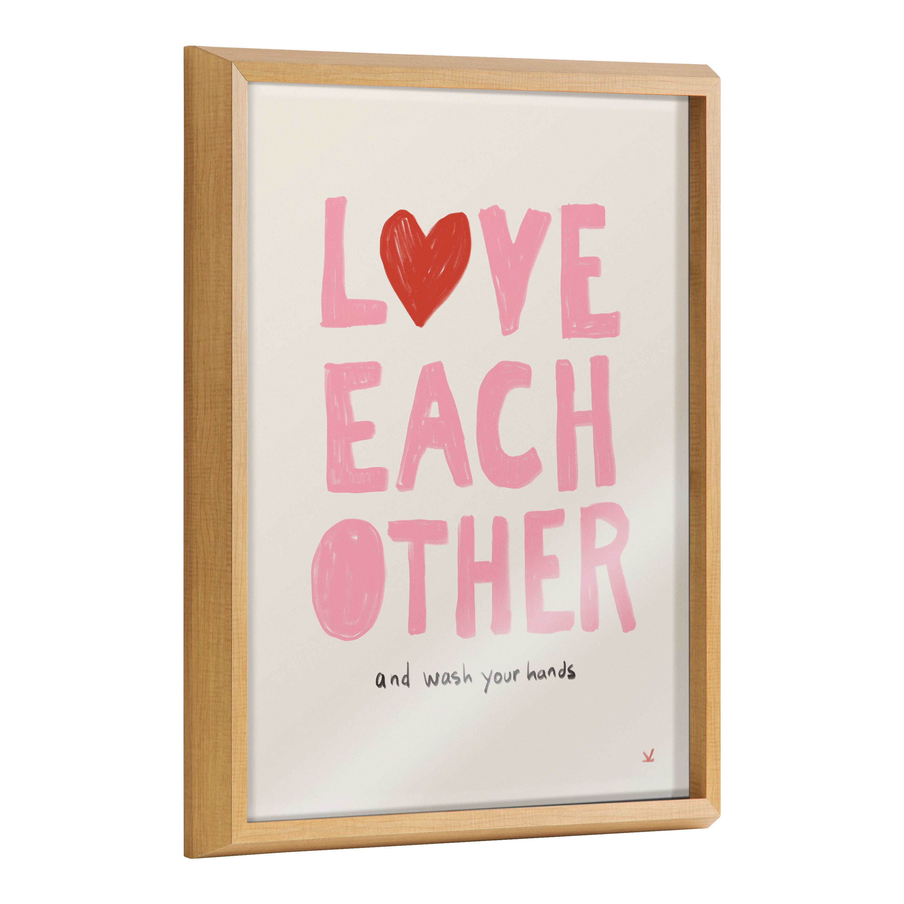 Blake Love Each Other Framed Printed Glass by Kelly Knaga