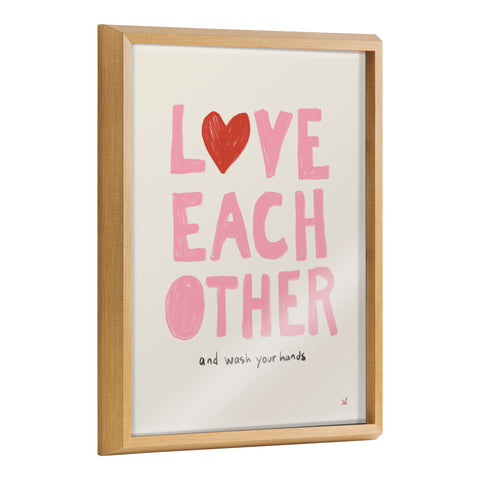 Blake Love Each Other Framed Printed Glass by Kelly Knaga