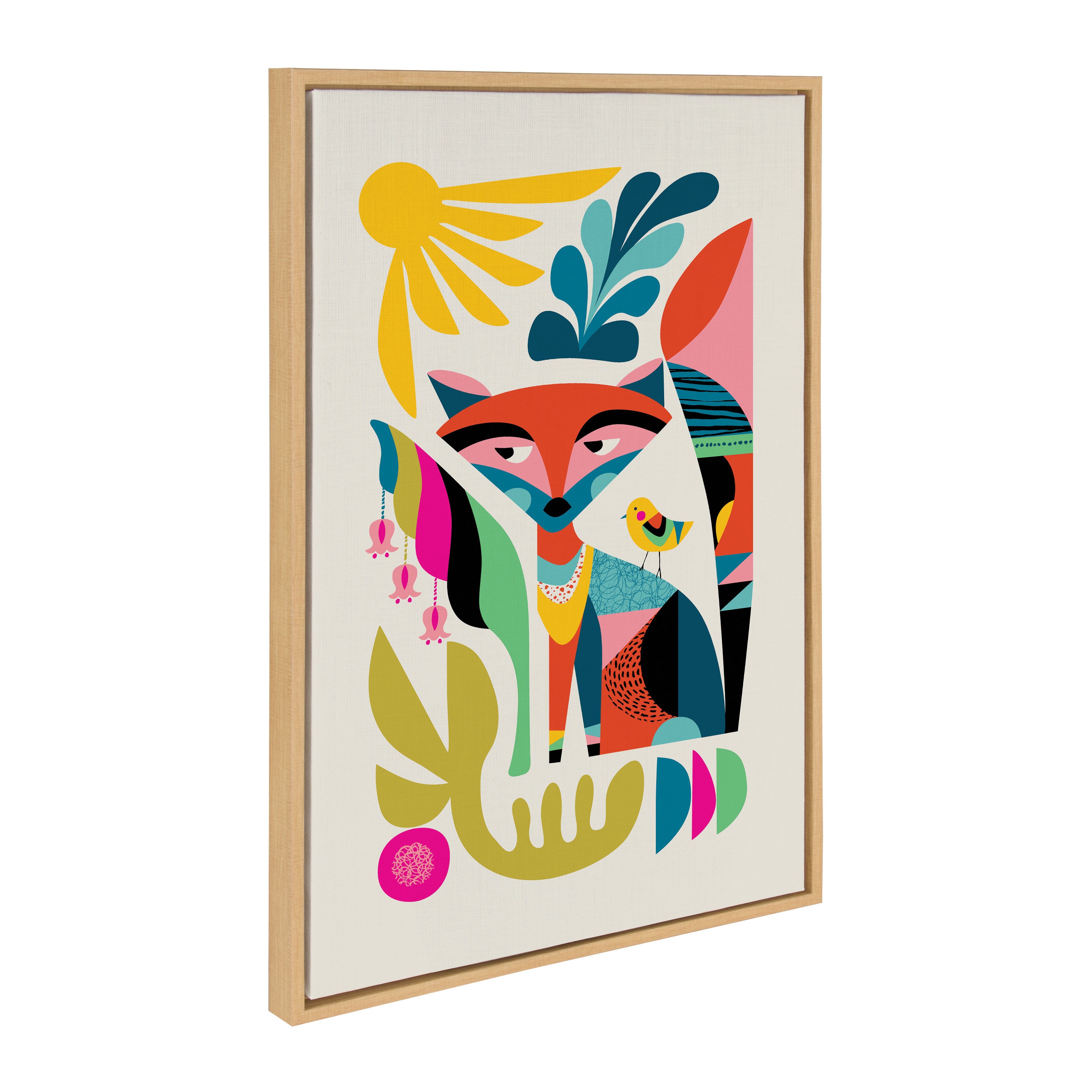 Sylvie Mid Century Modern Fox Framed Canvas by Rachel Lee of My Dream Wall