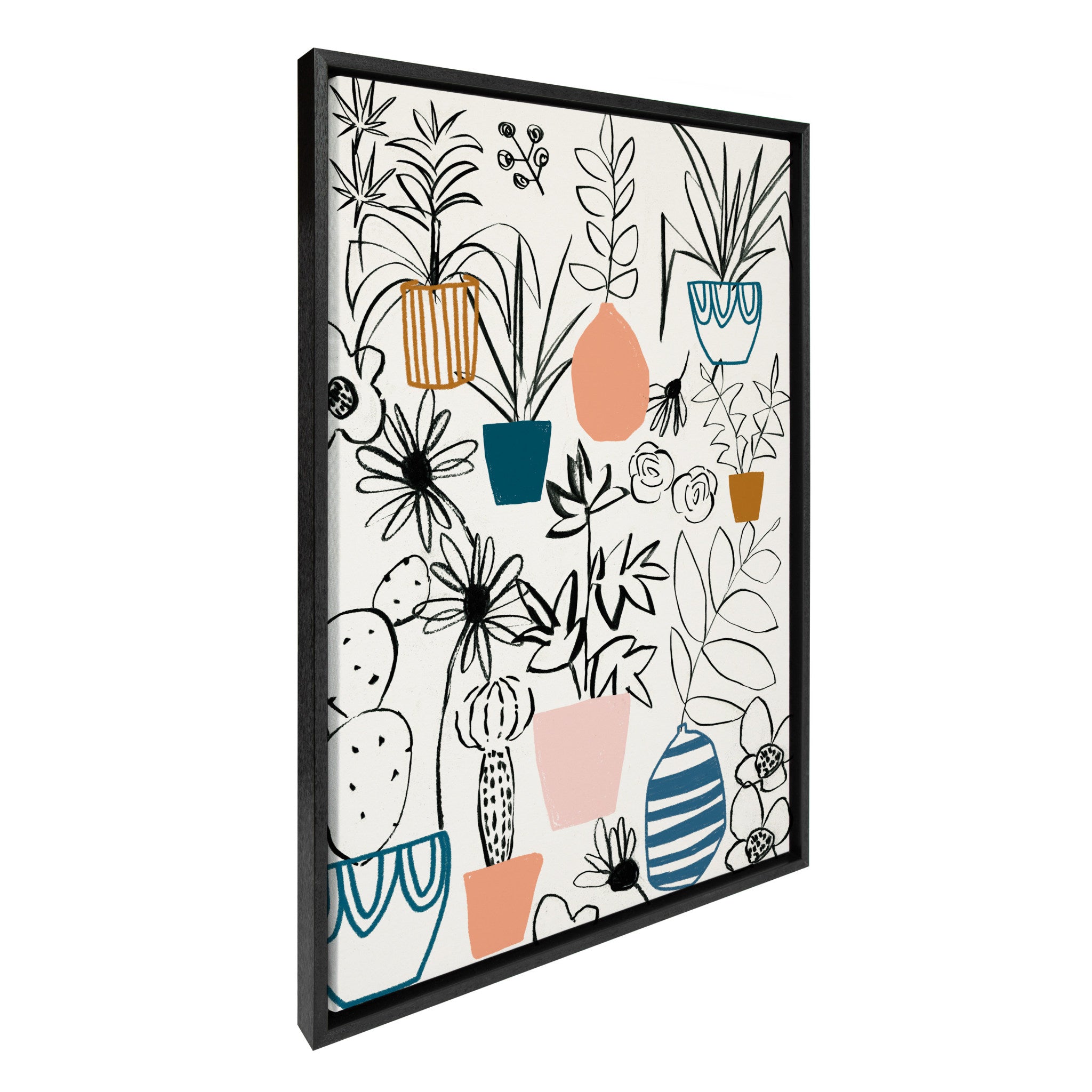 Sylvie Plant Kingdom  Framed Canvas by Teju Reval