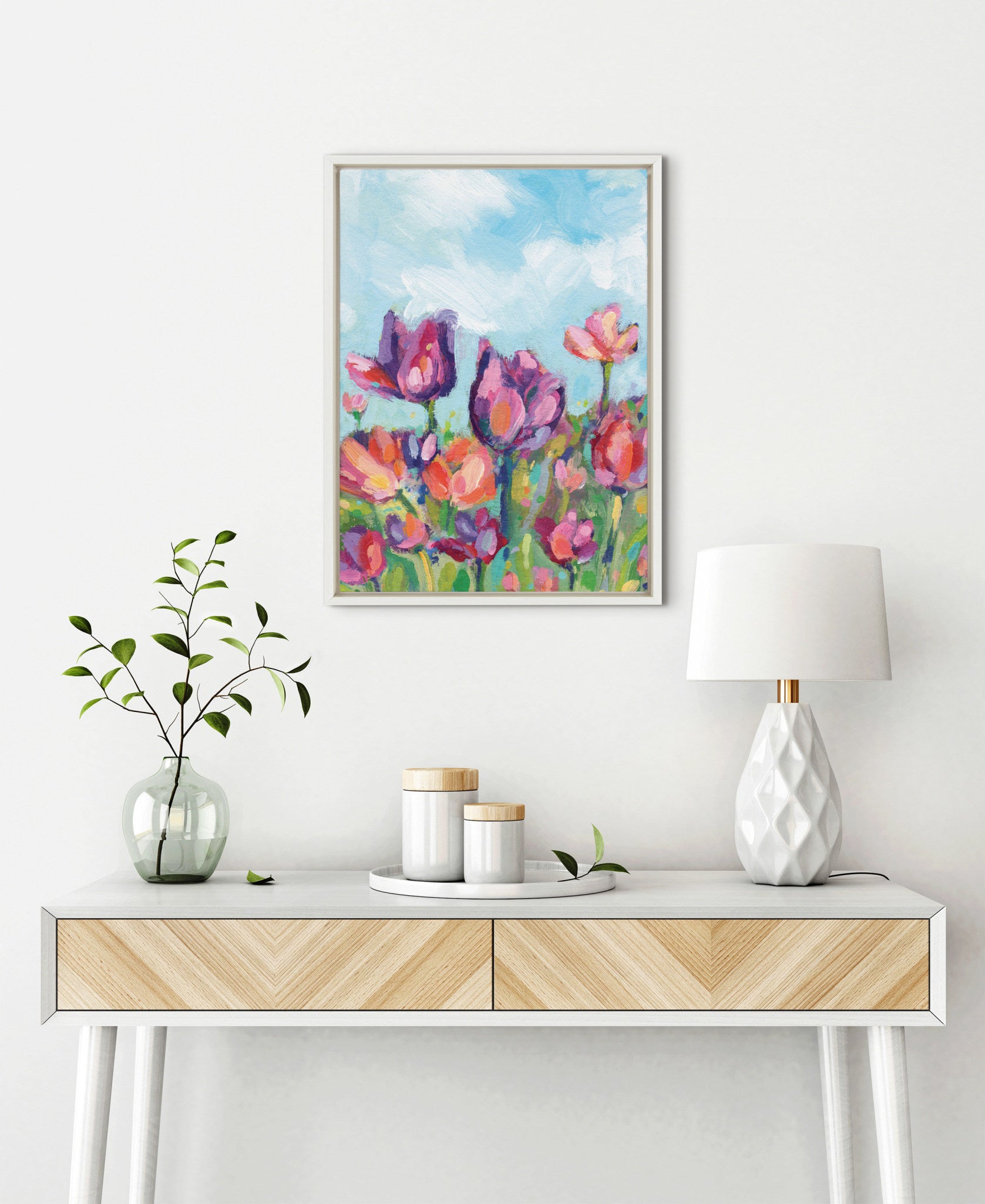Sylvie Spring Framed Canvas by Rachel Christopoulos
