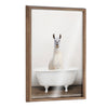 Blake Alpaca in the Tub Color Framed Printed Glass by Amy Peterson Art Studio