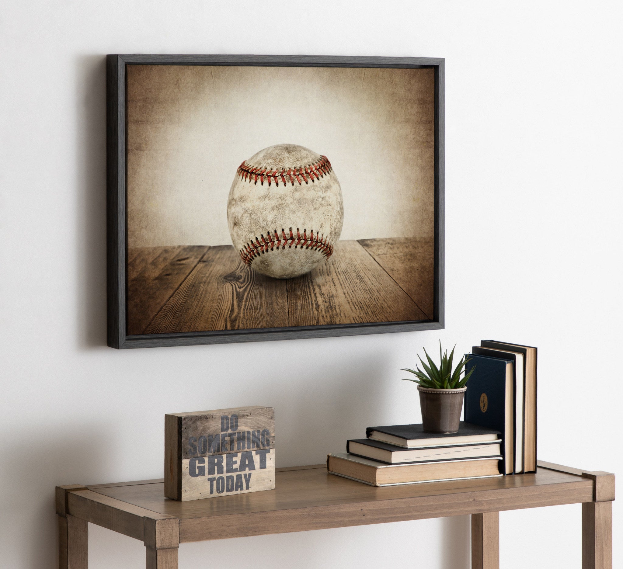 Sylvie Vintage Baseball Framed Canvas by Shawn St. Peter