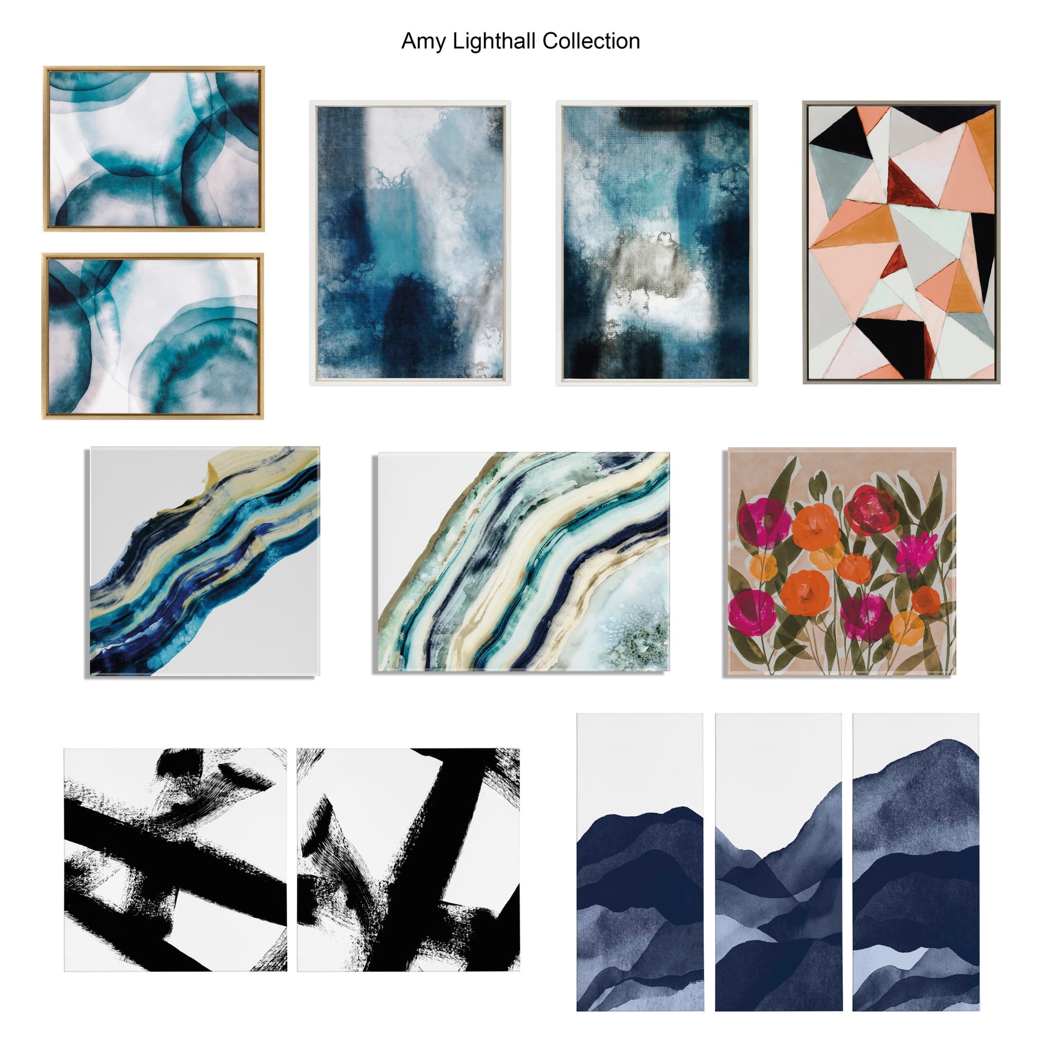 Sylvie Geo Abstract Framed Canvas by Amy Lighthall
