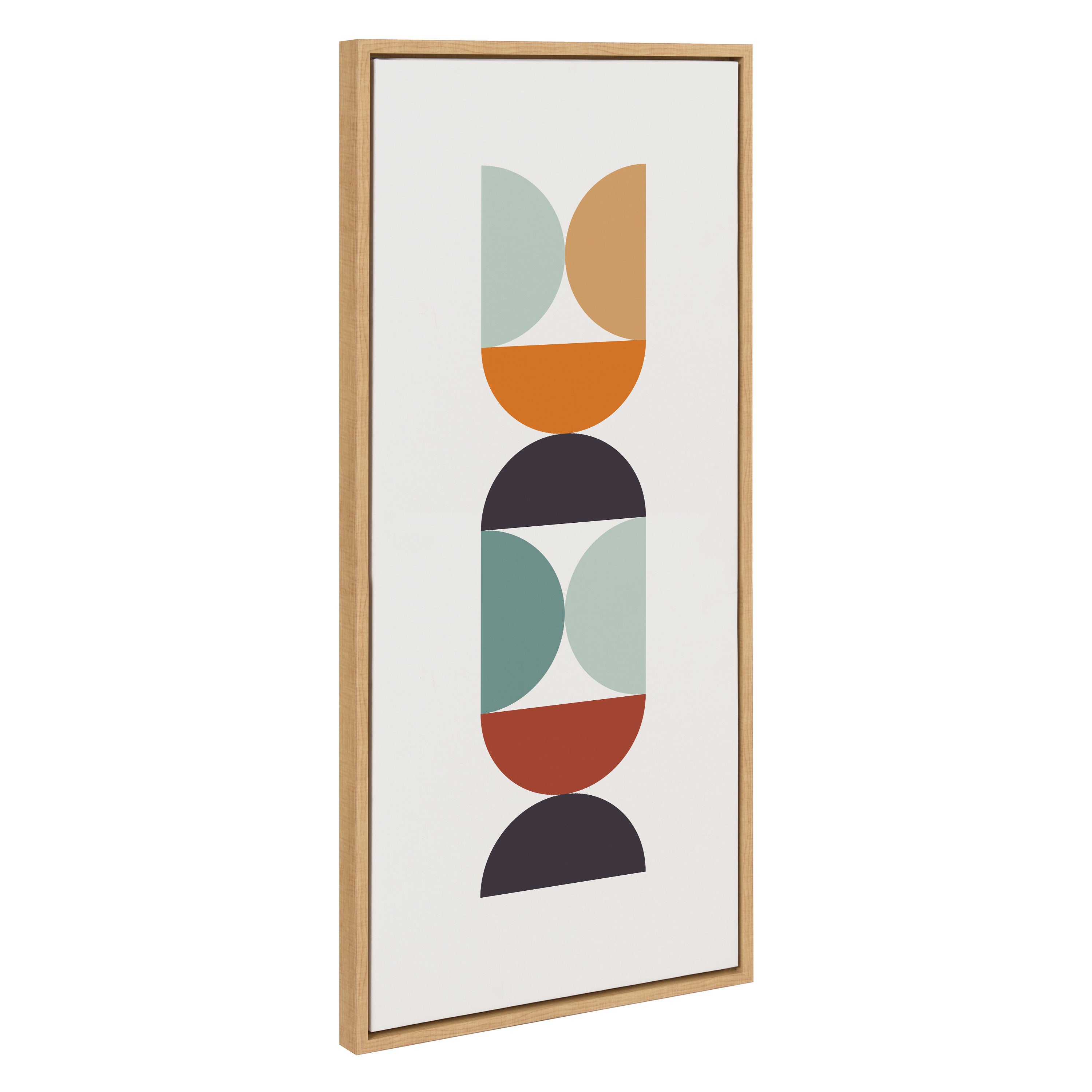 Sylvie Circles and Curves Retro Color Framed Canvas by The Creative Bunch Studio