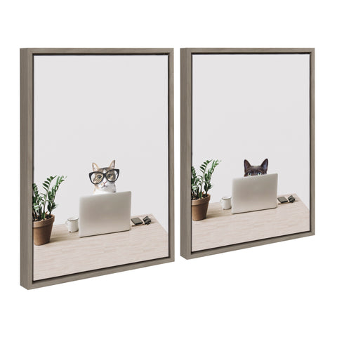 Sylvie I’m Cherise the Creative Cat and I’m Cathy I work in Accounting Framed Canvas Art Set by The Creative Bunch Studio