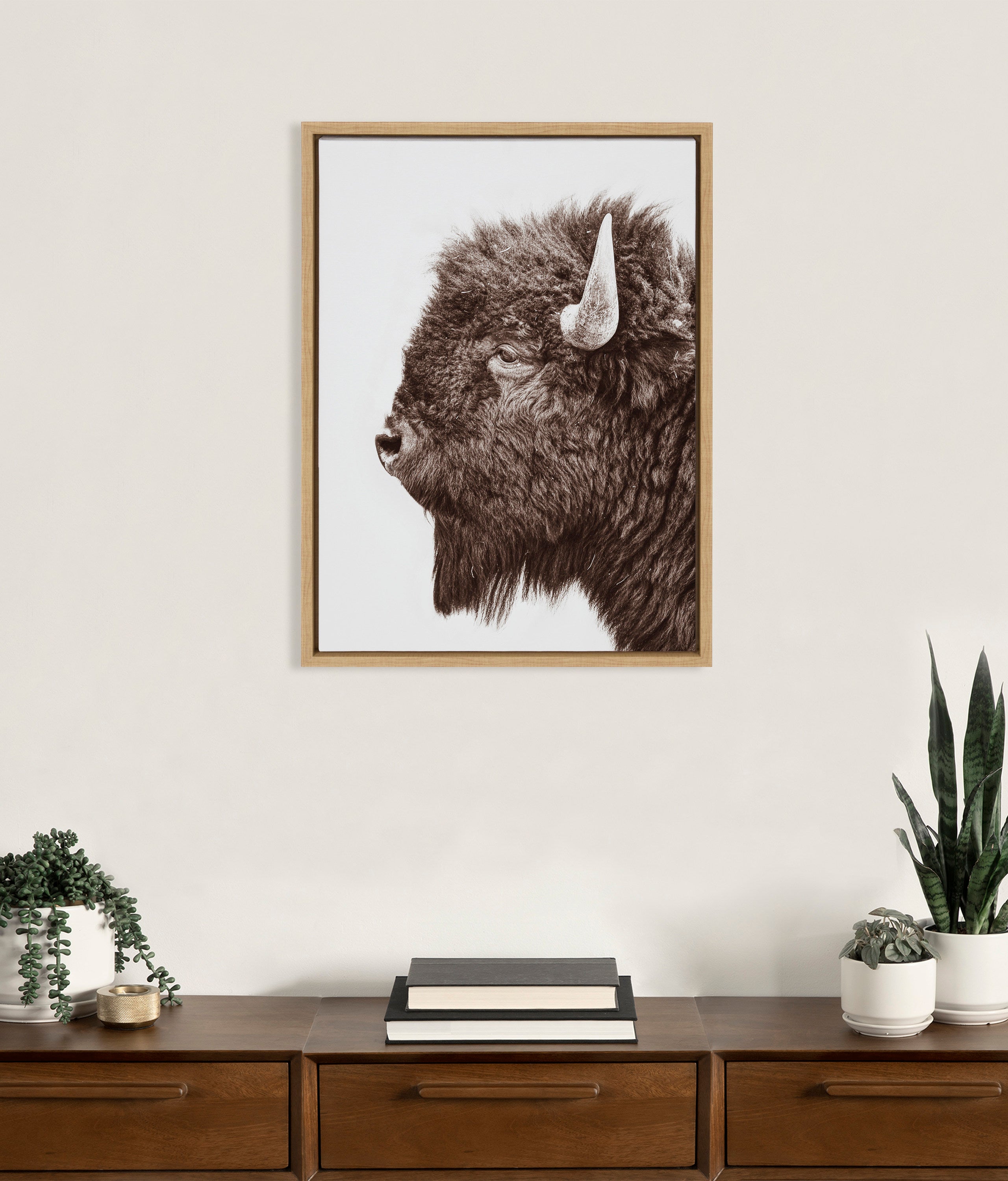 Sylvie Bison Profile Framed Canvas by Amy Peterson Art Studio