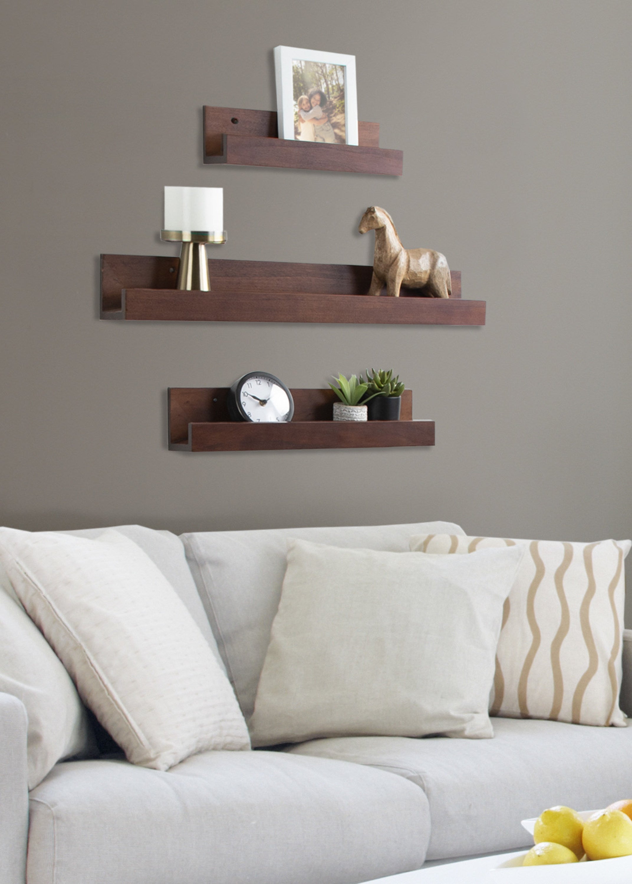 Levie Wooden Picture Ledge Wall Shelf Set
