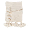 Tassey Knit Ribbed Blanket with Tassels