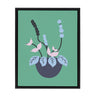 Sylvie Abstract Florals Green Framed Canvas by Queenbe Monyei