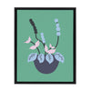 Sylvie Abstract Florals Green Framed Canvas by Queenbe Monyei