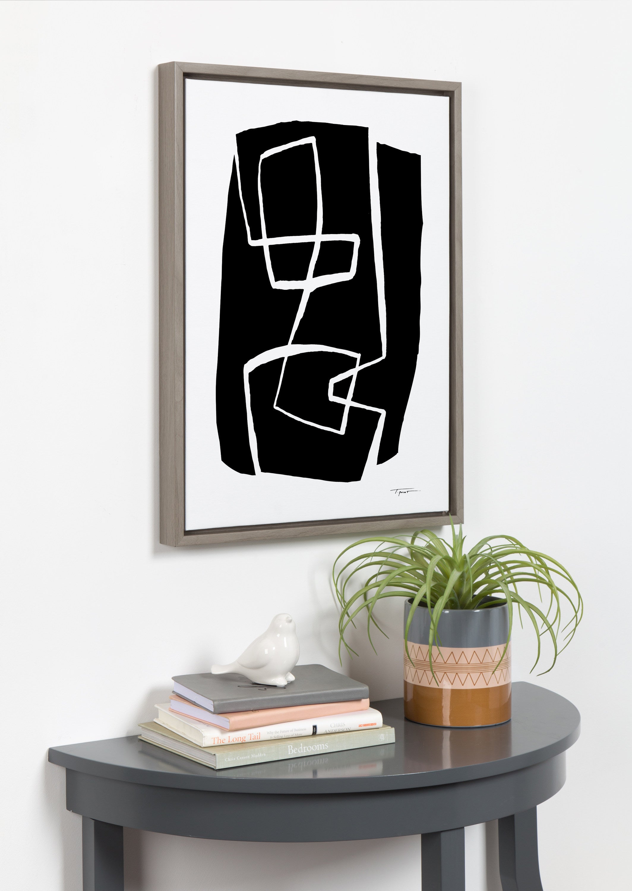 Sylvie Modern Meeting Forms Framed Canvas by Statement Goods
