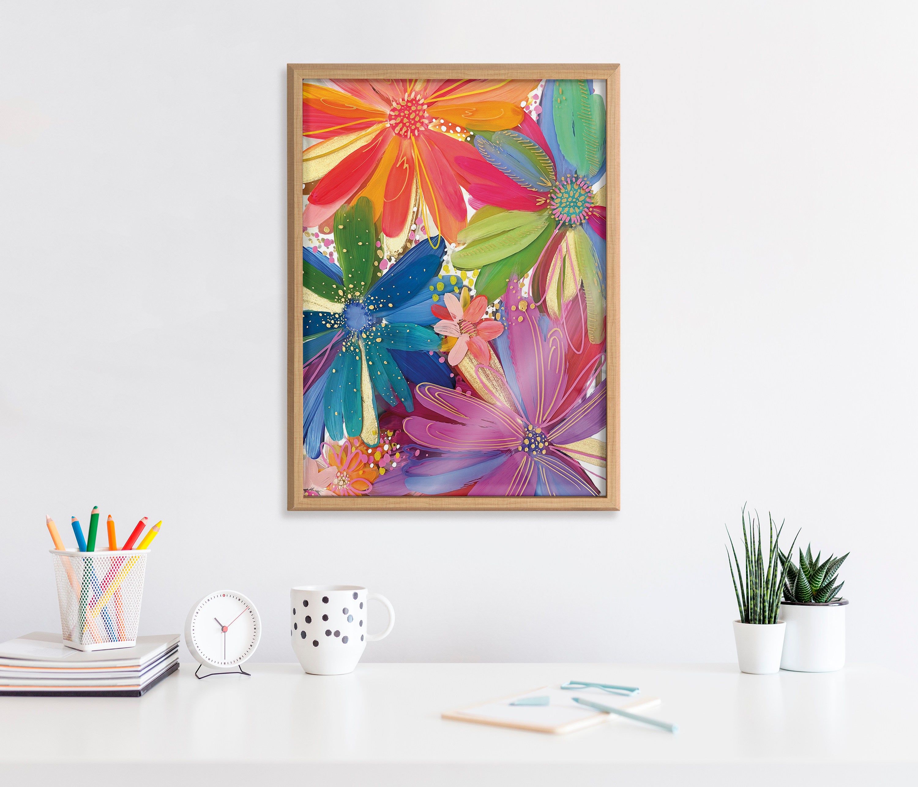 Blake Flowers on Glass 1 Framed Printed Art by Jessi Raulet of Ettavee