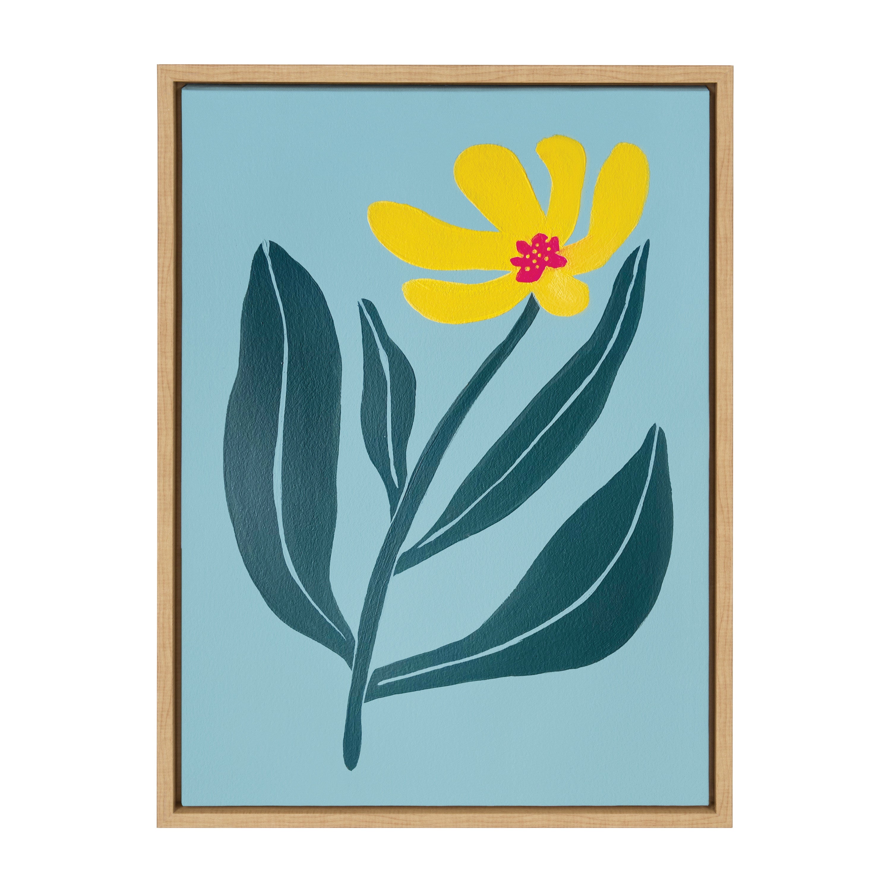 Sylvie Yellow Flower Framed Canvas by Emma Daisy