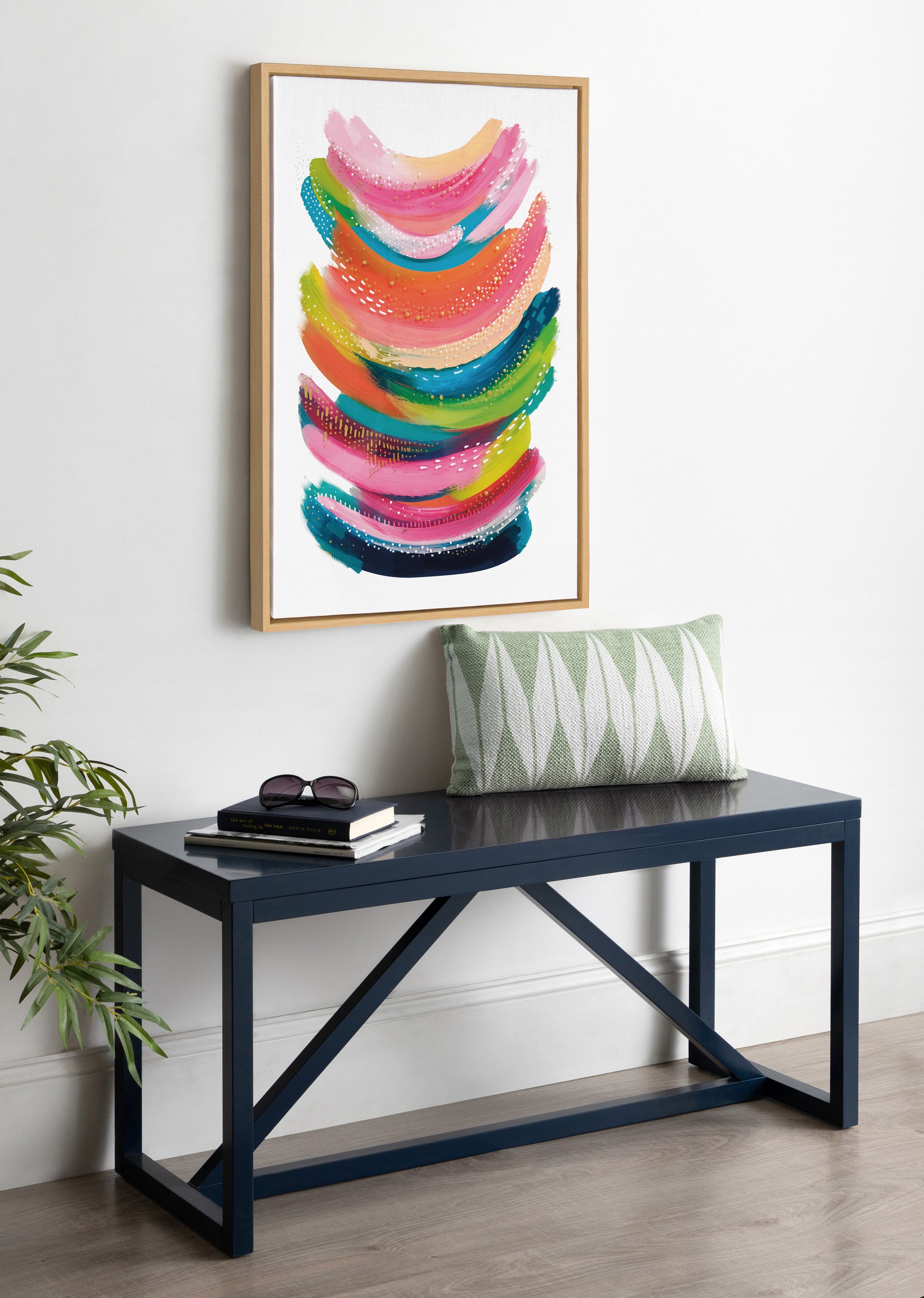 Sylvie Bright Abstract Framed Canvas by Jessi Raulet of Ettavee