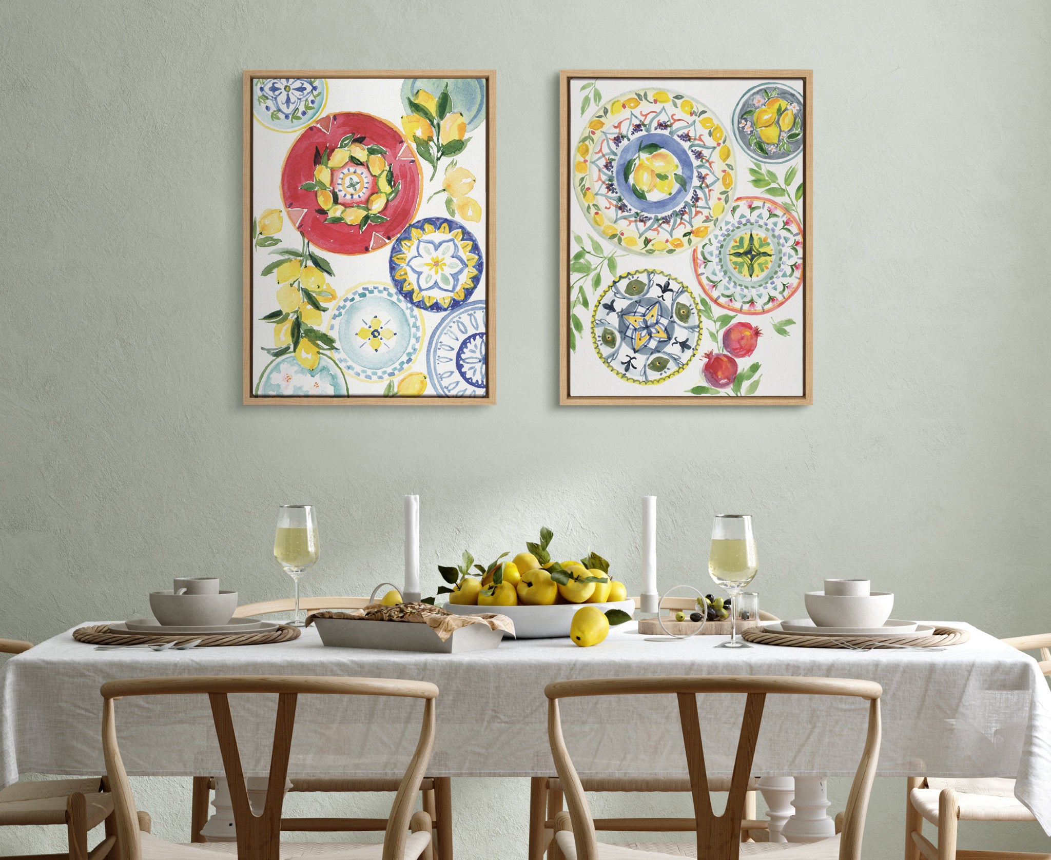 Sylvie Positano Inspired Framed Canvas Set by Patricia Shaw