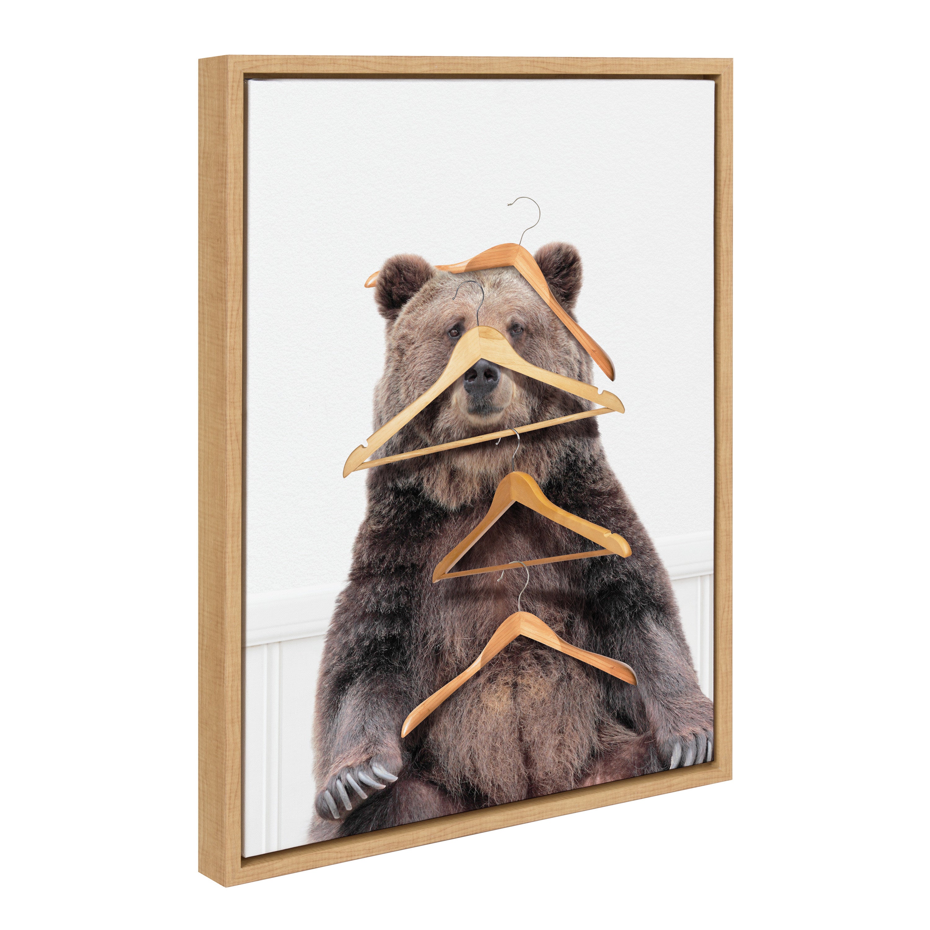 Sylvie Lets Hang Out Bear Framed Canvas by Amy Peterson Art Studio