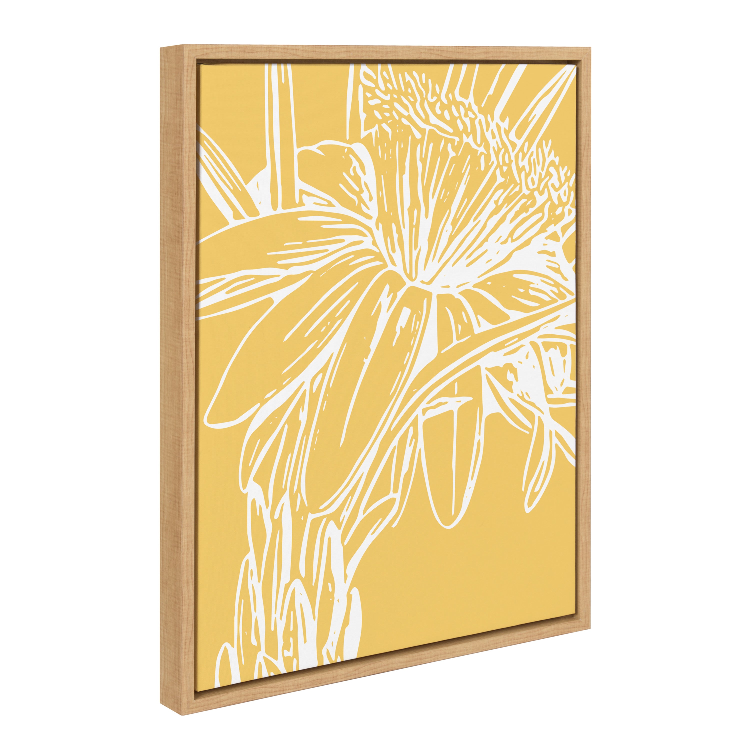 Sylvie Flower in Yellow Framed Canvas by Apricot and Birch