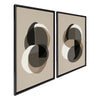 Sylvie Contemporary Shapes of Warm Neutrals 1 and 2 Framed Canvas Art Set by The Creative Bunch Studio