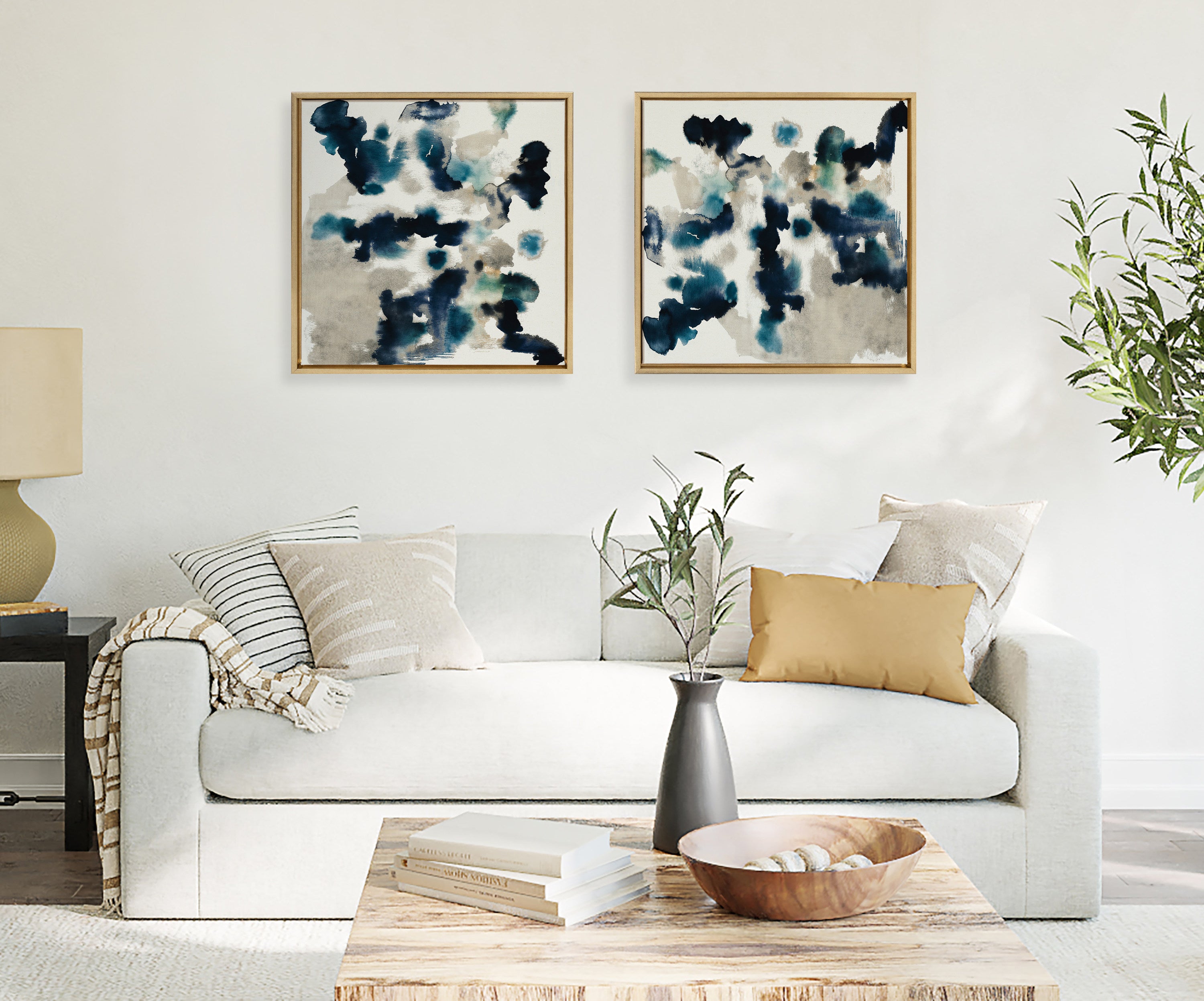 Sylvie Gilded Watercolor Framed Canvas by Amy Lighthall