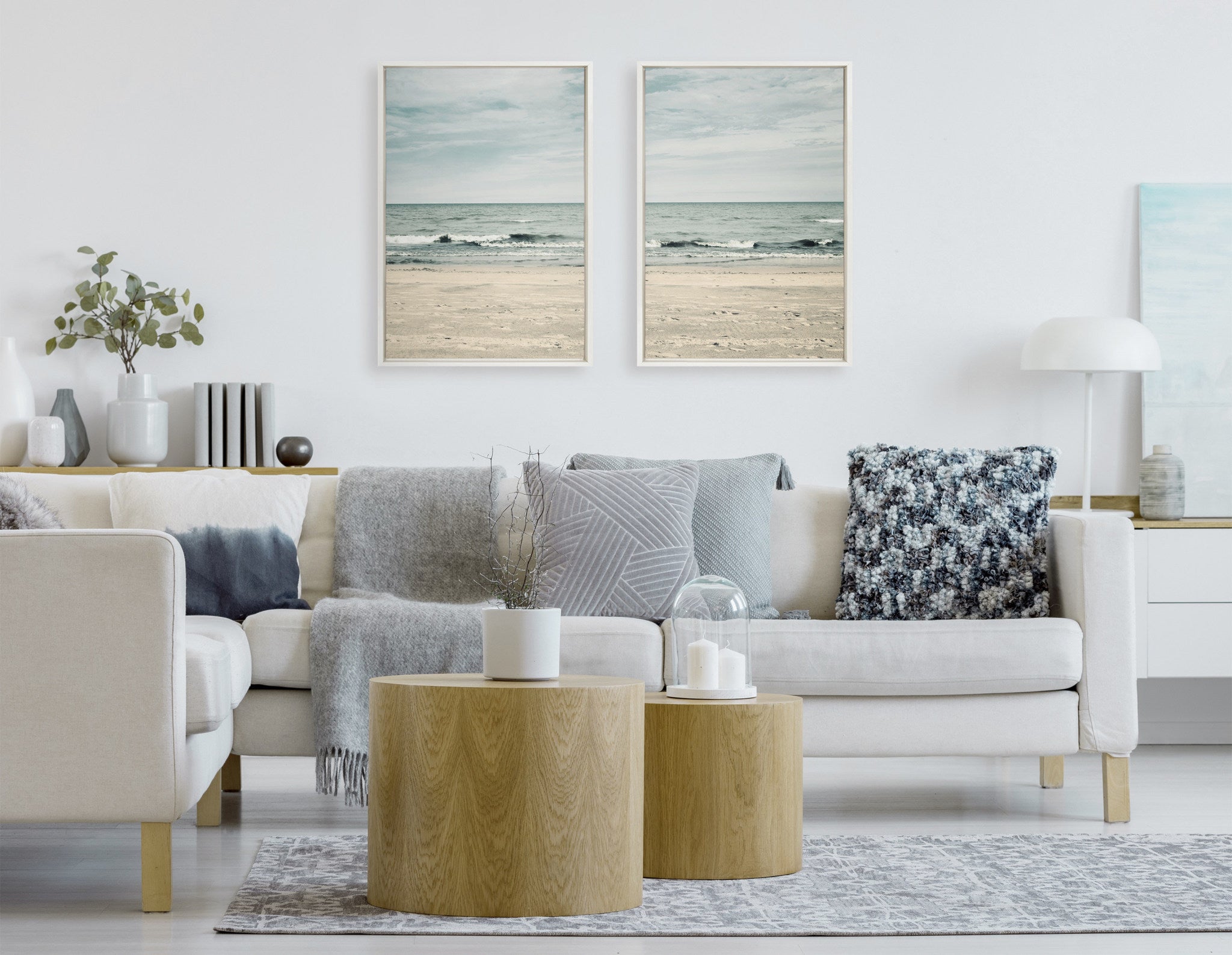 Kate and Laurel Sylvie Beach 2 Set Framed Canvas Wall Art by Emiko