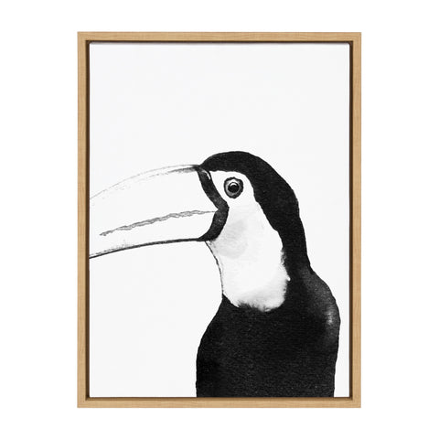 Sylvie Funny Toucan Look Framed Canvas by Maja Mitrovic of Makes My Day Happy