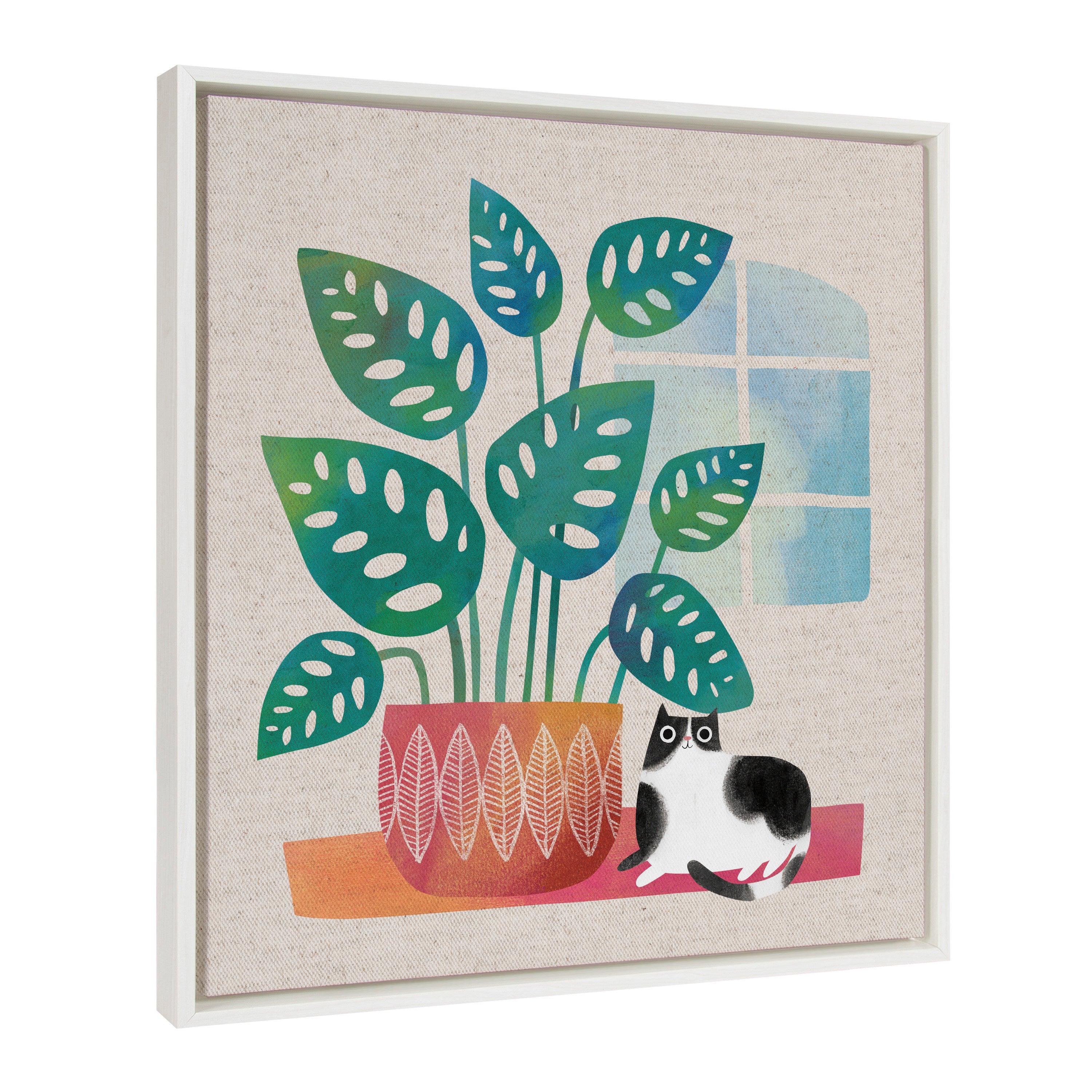 Sylvie Big Plant Framed Canvas by Planet Cat