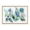 Sylvie Tropic Leaves Blue Framed Canvas by Sara Berrenson