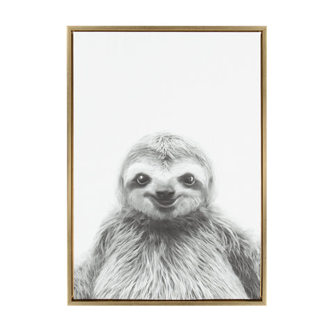 Sylvie Sloth Framed Canvas by Simon Te Tai