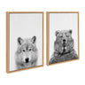 Sylvie Wolf and Bear European Framed Canvas Art Set by Simon Te of Tai Prints