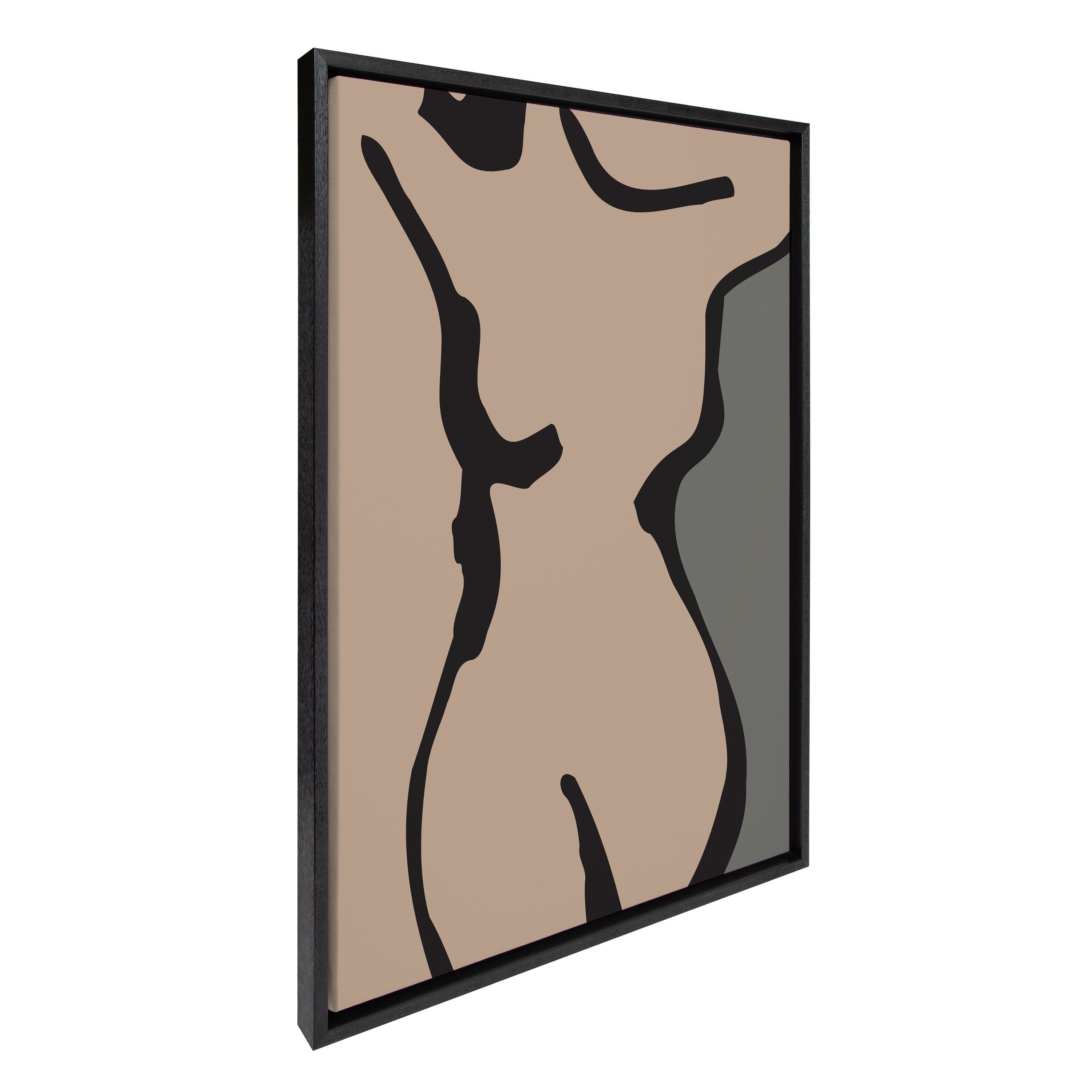 Sylvie Moody Feminine Figural Drawing 1 Framed Canvas by The Creative Bunch Studio