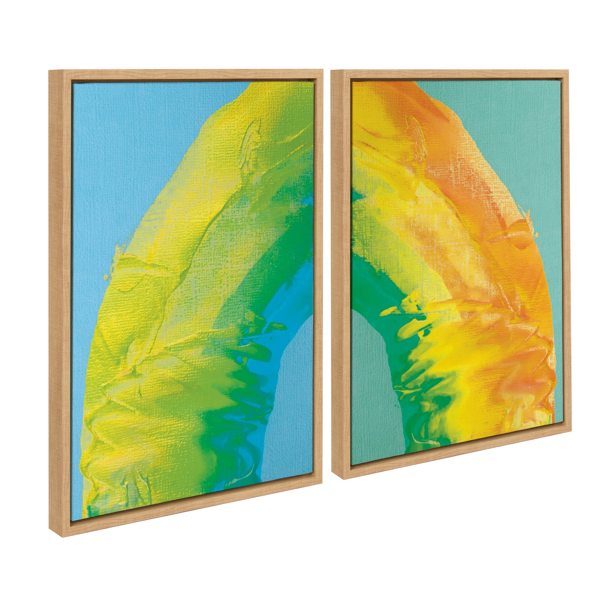 Sylvie MP Rainbow Sorbet 1 and 2 Framed Canvas Set by Mentoring Positives