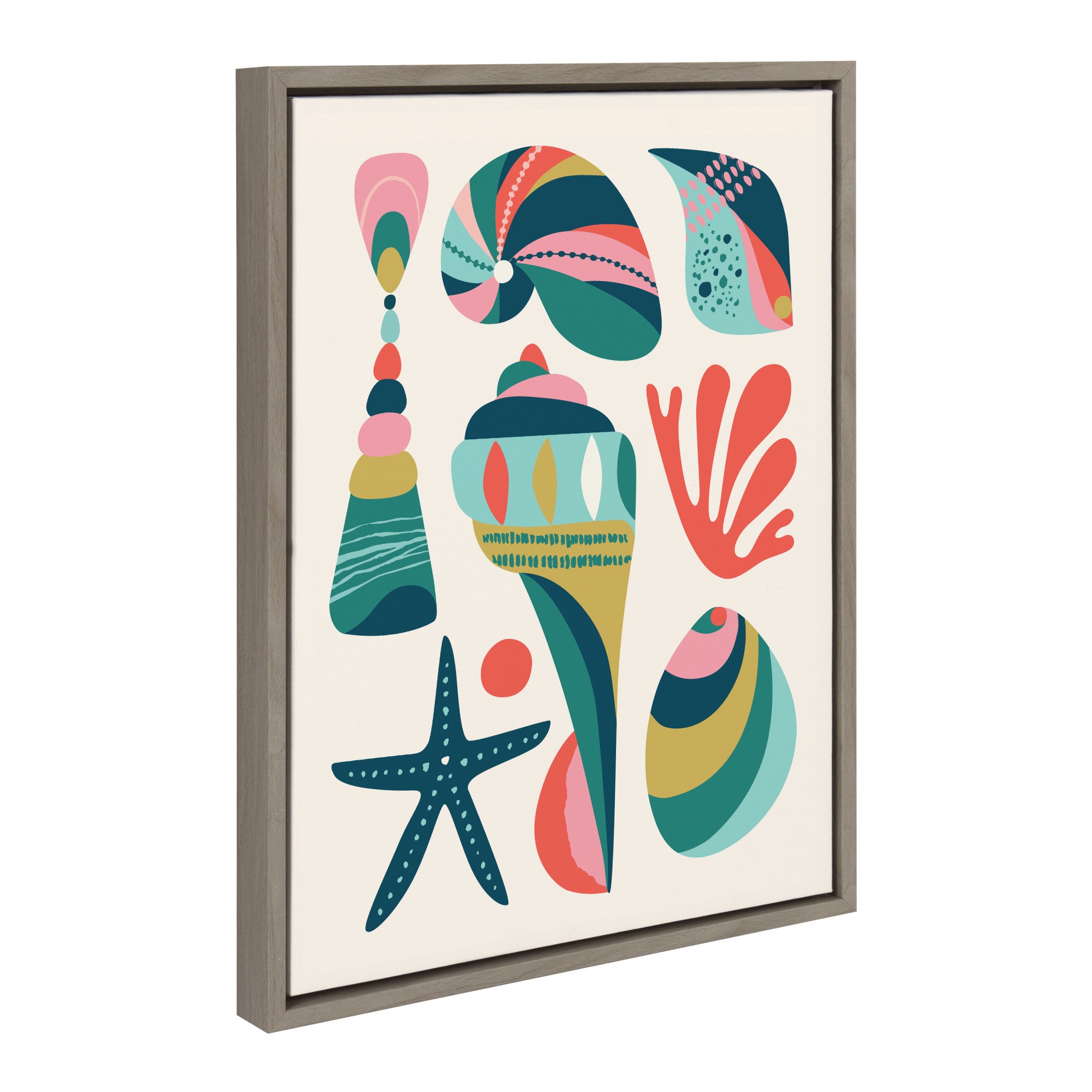 Sylvie Seashells Framed Canvas by Rachel Lee of My Dream Wall
