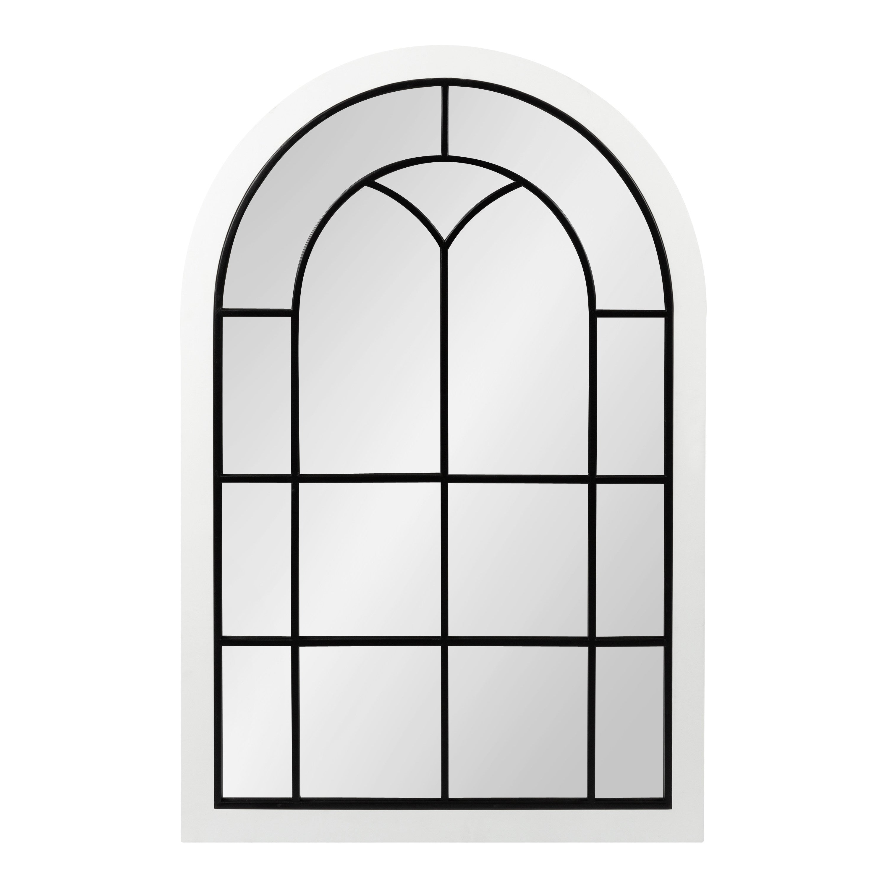 Joffrey Arch Windowpane Framed Wall Mirror
