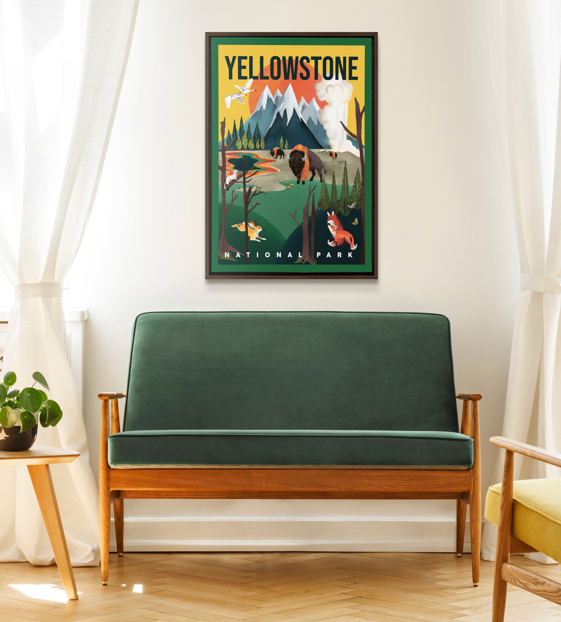 Sylvie Yellowstone Park Framed Canvas by The Whiskey Ginger