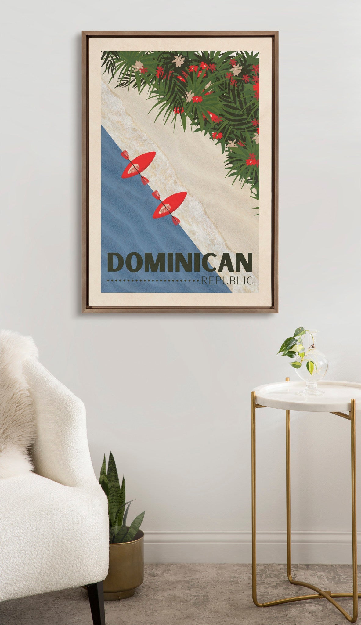 Sylvie Travel Poster Dominican Republic Framed Canvas by Chay O.