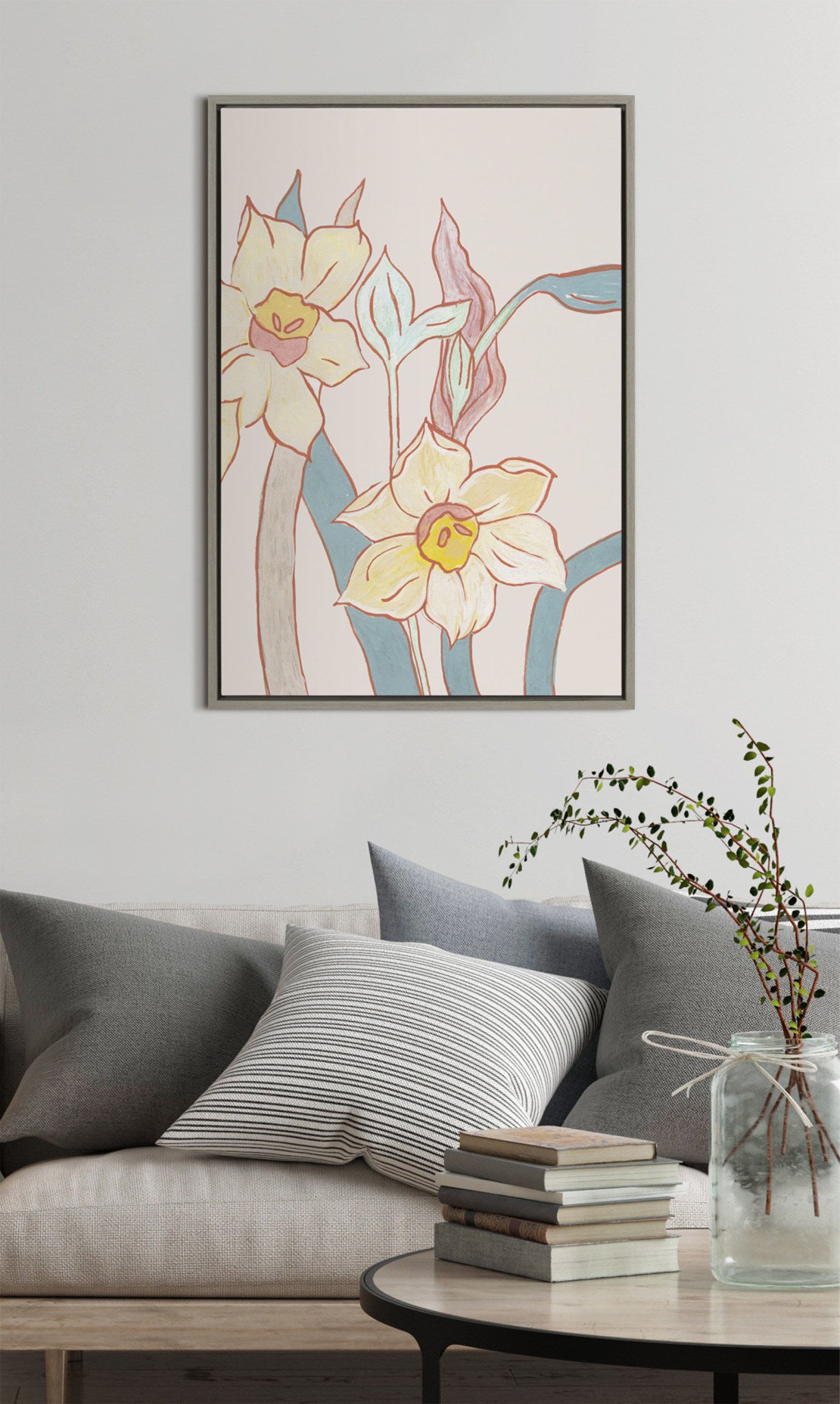 Sylvie Pine Ridge Daffodils Framed Canvas by Kate Aurelia Holloway
