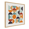 Sylvie Circles and Curves Retro Color Framed Canvas by The Creative Bunch Studio
