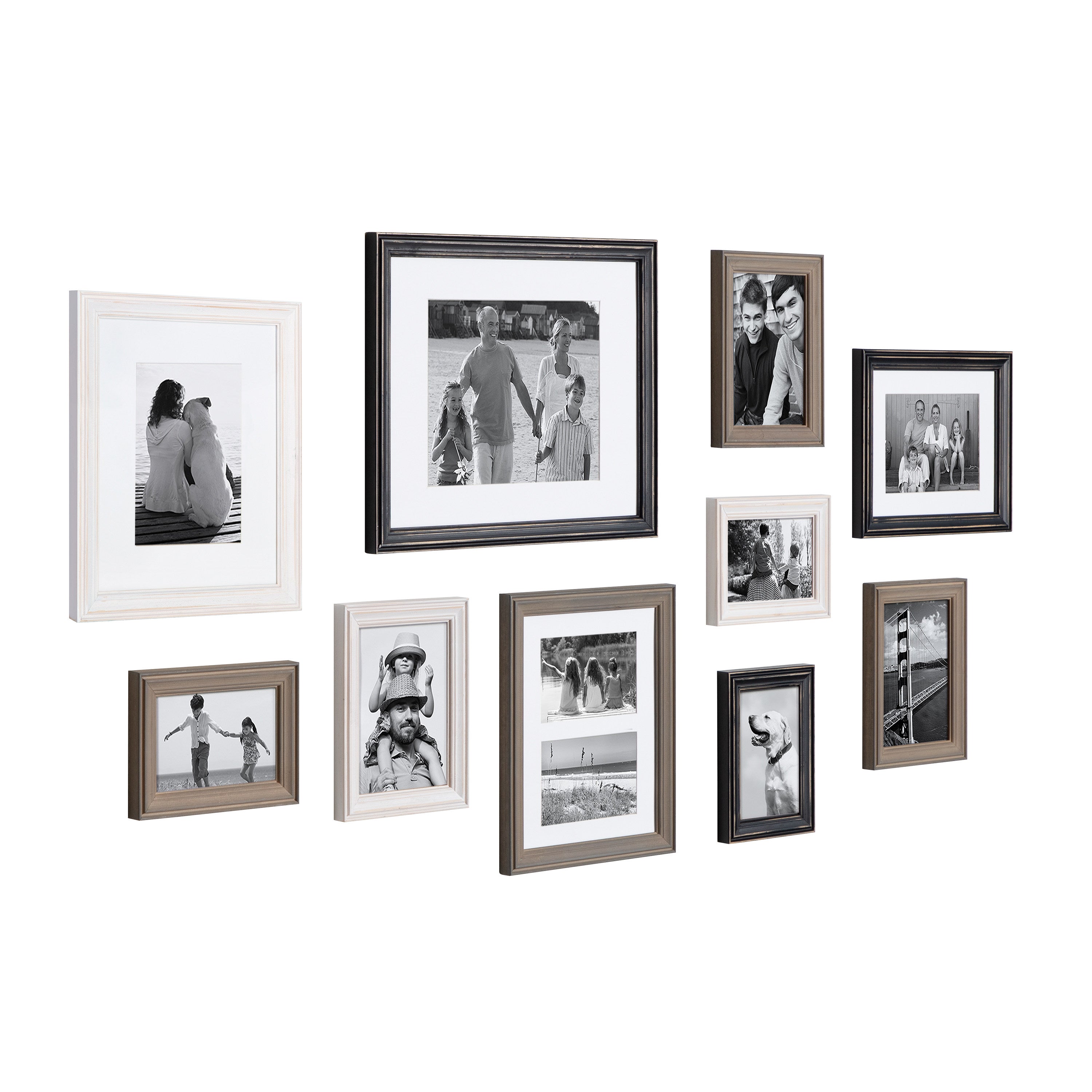 10x14 Wood Collage Frame for 4 4x6 Pictures Collage Frame White Frame Black  Frame Silver Frame Gold Frame Wood Frame 